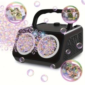 New Automatic Bubble Machine With Upgraded Bubble Blower, Suitable For Children, Indoor And Outdoor Birthday Parties, Bubble Wands, Bubble Guns, (Option: Black)