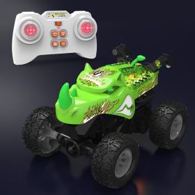 2.4G Rhino Stunt Remote Control Car For Children, 360-degree Vertical Rotation All-Terrain Off-Road (Option: Green)
