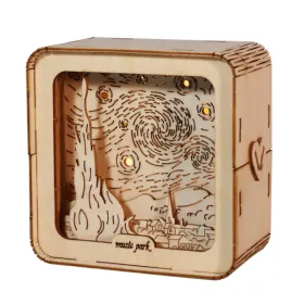 3D Wooden Puzzles For Adults Starry Sky Model Kit Night Lights Desk Decorations Birthday Gifts For Women (Option: defaulttitle)