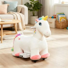 6V Electric Kids Ride On Unicorn: Battery Powered Animal Toy with Music, Foot Pedal & Forward Movement for Toddlers 18-36 Months (Option: Default Title)