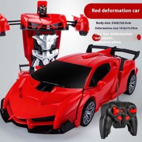 Transforming Car Robot, One-Button Deformation R&C Toy Car, 1-18 Scale 360' Rotating Drifting, Toys Suitable For Kids Over 3 Years Old, Education (Option: Red)