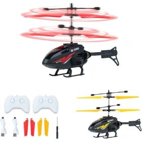 Gesture Sensing RC Helicopter For Kids, Indoor Flying Toy With LED Lights, 10-Minute Flight Time, Red And Yellow (Option: Red And Yellow)