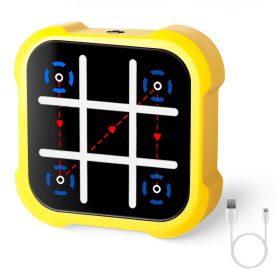 1Pc 3 In 1 Electric Tic Tac Toe Game Memory Flash Whack Mole Game Portable Travel Game Classic Board Games For Adults And Kids Aged Over 3 Years (Color: Yellow)