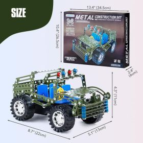 283-Piece Off-Road Metal Model Car Building Kit, STEM Engineering Construction Toy For Kids And Adults (Option: Metallic)