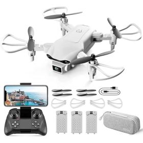 Mini RC Quadcopter Drone With 1080P HD Camera, Live Video, Altitude Hold, Waypoint Functions, 3D Flips And 3 Batteries, Gray (Option: Gray)