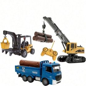 RC Construction Vehicle Combo. Excavator, Crane & Dump Truck With USB Rechargeable Design, Realistic Movement, Holiday Gift Idea. Boy Toys, Party (Option: 689 905A   689 838A)