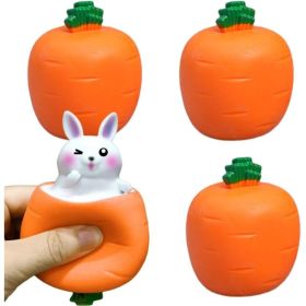 4 Pack Stress Balls Bunny Squeeze Ball Carrot Rabbit Stress Toy Sensory Pressure Toys For ADD ADHD OCD Birthday Easter Party Favors (Option: Default)