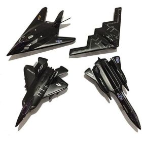 4 Pack DieCast Metal Stealth Set With Pull Back Action (Option: Black)