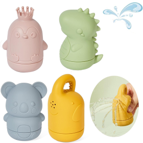 Baby Water Shower Toys Set, Bath Water Toys, Parent-child Interactive Toys, 4 Pieces --ocean Color- Safe Soft Rubber Material, The Bath Does Not (Option: Model B Bath Toys)