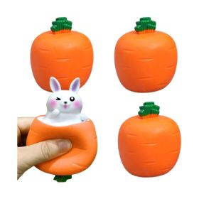 4 Pack Carrot Rabbit Squeeze Stress Balls, Bunny Sensory Fidget Toys, TPR Stress Relief Toys For Kids Adults, Easter Birthday Party Favors For AD (Option: 4pcs)