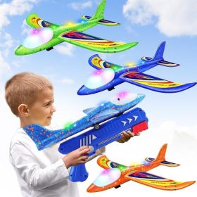 3-Pack Foam Airplane Launcher Toys With Two Flight Modes, Outdoor Glider Planes For Kids (Option: Multicolor)