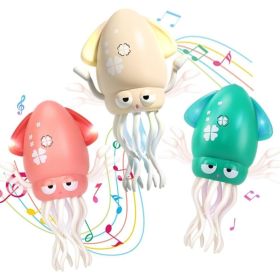 3 Pack Dancing Octopus Baby Toy, Rechargeable Crawling Squid With Music Light, Interactive Tummy Time Toy, Birthday Gift (Option: Multicolor)