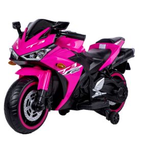 Kids Motorcycle,12V Motorcycle For Kids 3 4 5 6 Years Boys Girls 12v7ah Kids Motorcycle Ride On Toy With Training Wheels  Manual Throttle  Drive (Color: Pink)