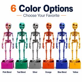 3D Printed Dancing Skeleton Aquarium Ornament With Suction Cups & Air Tube, Bubble Powered Moving Skeleton Fish Tank Decoration, 6 Colors (Option: 1PC-Pink Blend)