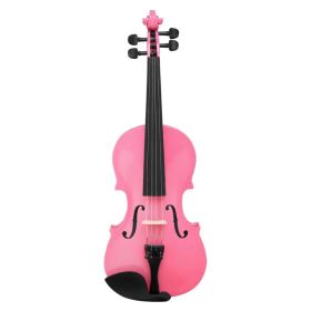 New 1/2 Acoustic Violin Case Bow Rosin Pink (Option: As picture)