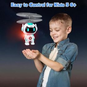 Hand-Controlled Flying Robot Ball Toy, Mini Drone For Kids (Option: White)