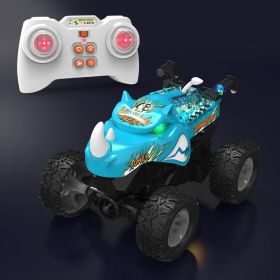 2.4G Rhino Stunt Remote Control Car For Children, 360-degree Vertical Rotation All-Terrain Off-Road (Option: Blue)