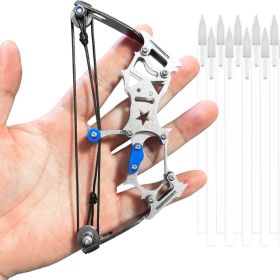 Archery Bow Set Left And Right Hand Compound Bow Hunting Bow Metal Material Catapult RH LH For Practice Archery (Option: Silver)