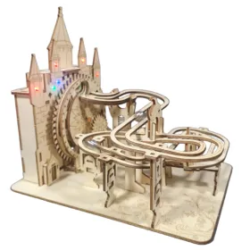Electric 3D Wooden Puzzles Marble Run Model Kits Brain Teaser Puzzle DIY Handmade Christmas Gift(Without Battery) (Option: defaulttitle)