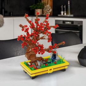 Plum Blossom Bonsai Tree Building Blocks Set Educational Bricks Building Kit Home DEcoration Plant C Ollection (Option: Default)