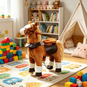 Kids Riding Pony Ride on Horse Toy for Outdoor Activity, Wheels & Neighing Sounds 3-5 Years (Option: Default Title)