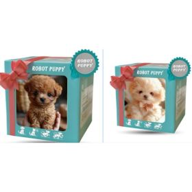 Robot Puppy Short Plush Doll (Option: White and Brown-16cm Opp Bag)