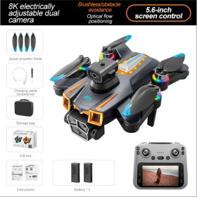 A19 Large Screen Drone: 4.3-inch + 5G Ultra HD Image Transmission, Say Goodbye To Freezing! Brushless Motor + Electronic Anti-shake, Optical Flow (Option: 43ScreenGrayDualPower)