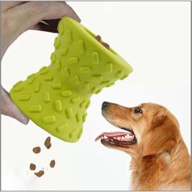 (green)Dog Toy Dumbbell Dropper Made Of Natural Rubber, Resistant To Biting And Grinding Teeth, Puzzle Pet Dog Toy (Option: Default)