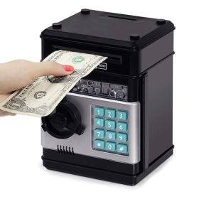 Electronic Bank, Mini ATM Password Money Bank Cash Coins Saving Box For Kids, Cartoon Safe Bank Box (Option: Black)