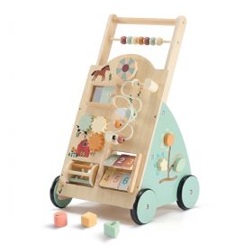 Wooden Baby Walker, Adjustable-speed Push-style Walker, Equipped With Montessori Activity Center, Silent Wheeled Baby Walking Toy (Option: Wood)