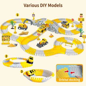 Multi Functional Children's Puzzle Assembly Track Toy (Color: Yellow)