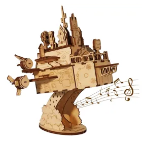 3D Wooden Puzzles Moving Castle Music Box Kits Castle Building Model DIY Crafts Birthday Gift For Women (Option: defaulttitle)