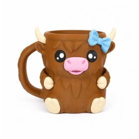 3D Printed Animal Ice Cream Cup Holder, Cute Insulated-Style Pint Container Holder With Handle, Animal Desk & Dessert Accessory (Option: Animal Ice Cream Cup Holder-PLA-Bow Cow)