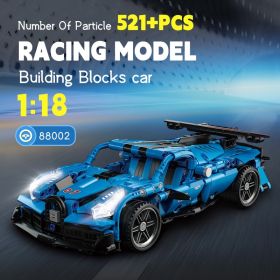 Pull Back Car Building Block Kit For Kids Over 6 Years Old Racing Vehicle Model Assembly Toy (Option: Default)