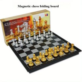 Travel Folding Magnetic Chess Set -9.8 Inches (25 Centimeters) - Folding And Portable Chess Board Games (Option: Default)
