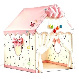 Juliful Unic Princess Castle Play Tent For Kids With LED Globe String Lights, Fantasy Playhouse Indoor, Easy Setup & Durable Toy Gift For Kids Ag (Option: Pink)