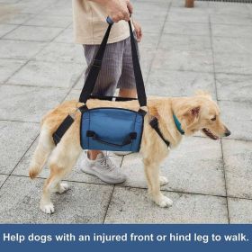 ( Blue-XL )Pet Traction Rope Rehabilitation Chest Strap Adjustable Dog Outdoor Travel Assistance Chest And Back (Option: Default)