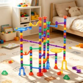 145-Piece Marble Maze Building Block Brain Game, Educational Race Track with 40 Glass & 5 Glow-in-the-Dark Marbles (Option: Default Title)