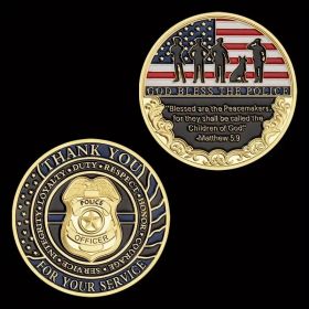 4pc Thank You For Your Service Challenge Coin Medal God Bless The Police (Option: Default)