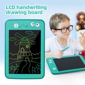 LCD Children's Cartoon Color Drawing Board Eye Protection Handwriting Board, Student Kindergarten Puzzle Graffiti Home Toy (Option: Indigo blue)
