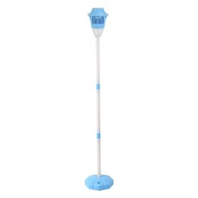 1Pc 3 In 1 Standing Bubble Machine With Colorful Lights And Music Rechargeable Bubble Maker Stand With 2 Modes 3 Adjustable Height For Party Wedd (Option: 1Pc-Blue)