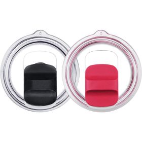 (Black/red 10/20oz 2Pcs)Compatible With YETI Rambler, Ozark Trail, Old Style Rtic, And More - Magnetic Slider Switch Spill Proof Tumbler Cov (Option: Default)