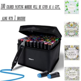 100 Colors Double-Tip Brush Pens, Watercolor-Based Markers, Alcohol Markers For Children And Adults, Drawing, Calligraphy, Lettering (100) (Option: Default)