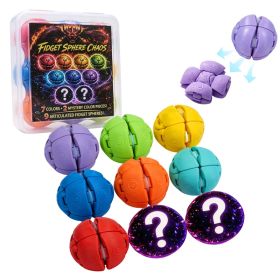 9PCS 3D Printed Fidget Balls, Colorful Stress Relief Sensory Toys With Elastic Bands, Push Pull Decompression Balls For Adults And Teens (Option: PLA-9 Balls  10 Rubber Bands-Fidget Stress Ball)