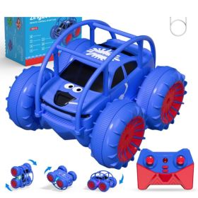 Remote Control Car, Fast Direct Charging RC Cars Amphibious 360 Rotating LED Rechargeable Stunt Car 2.4Ghz 4WD All Terrain RC Race Cars Toy Chris (Option: Blue)