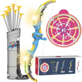 Bow & Arrow Toy Set, LED-lit Archery Toy,10 Suction Cup Arrows, Targets And Arrow Holders, Indoor And Outdoor Children's Toys Suitable For Boys A (Option: 1SET)