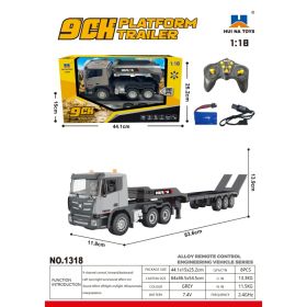 Huina 1318 1-24 Semi-alloy Remote Control Flatbed Trailer Toy (Option: 1318)