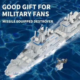 Warship Building Toy Movable Parts STEM Toys 799 PCS Battleship Building Kit With Figurines For Kids (Option: Default)