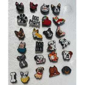 25 New Cartoon Animal Dog Series Hole Shoes, Flower Shoes, Buckle Accessories, Cute Garden Shoes Decoration (Option: Default)