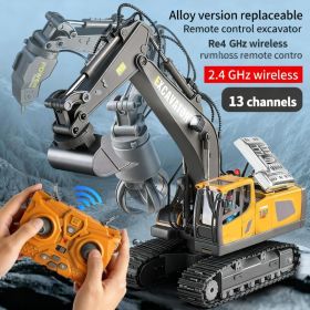 Three-in-one Aluminum Alloy Toy Excavator, 13 Channels, Comes With Three Replacement Heads. 1 24 High-reduction Simulation, LED Lights, Realistic (Option: 3309)